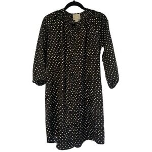 Maeve Navy Blue Dot Button Down Shirt Dress
